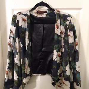 Flower print blazer